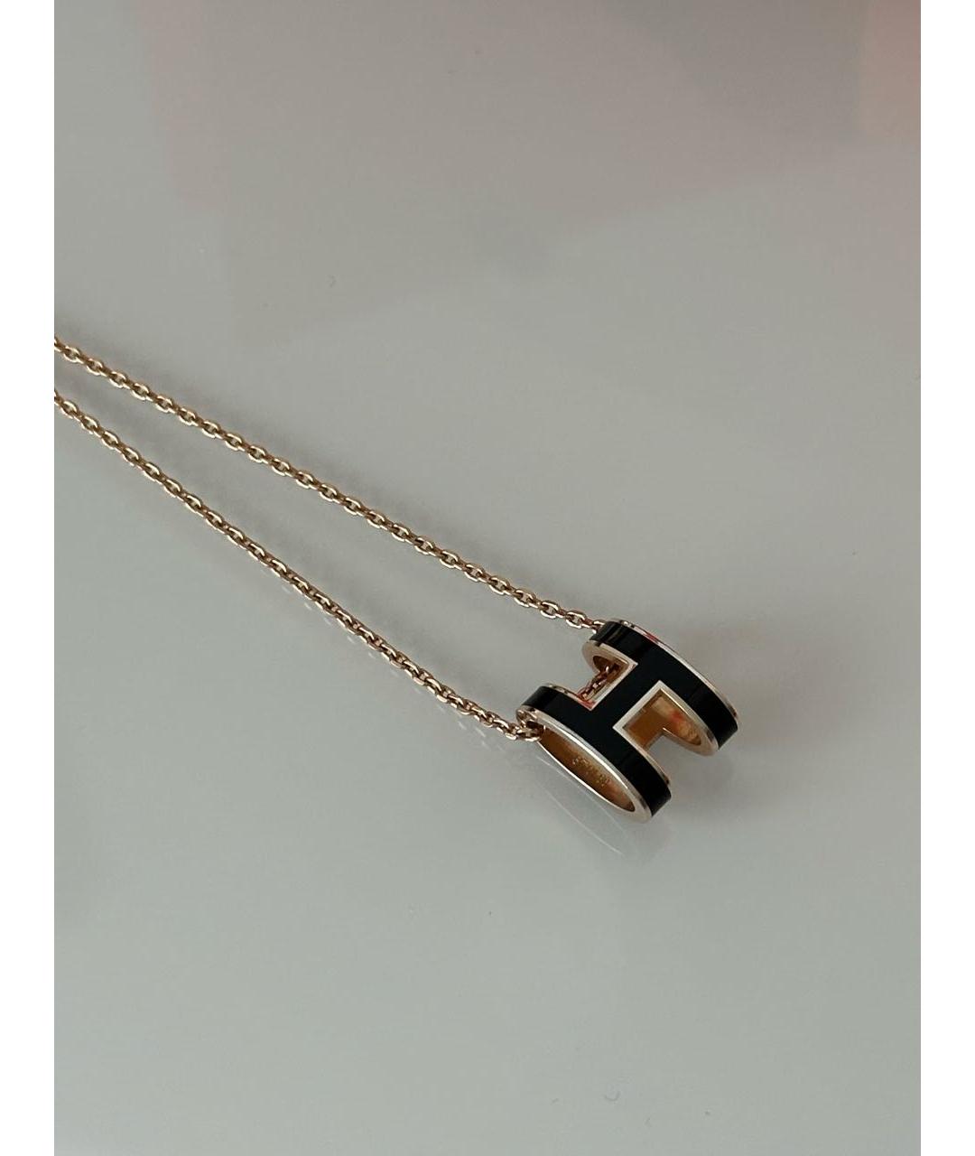 HERMES Черная металлическая подвеска, фото 3