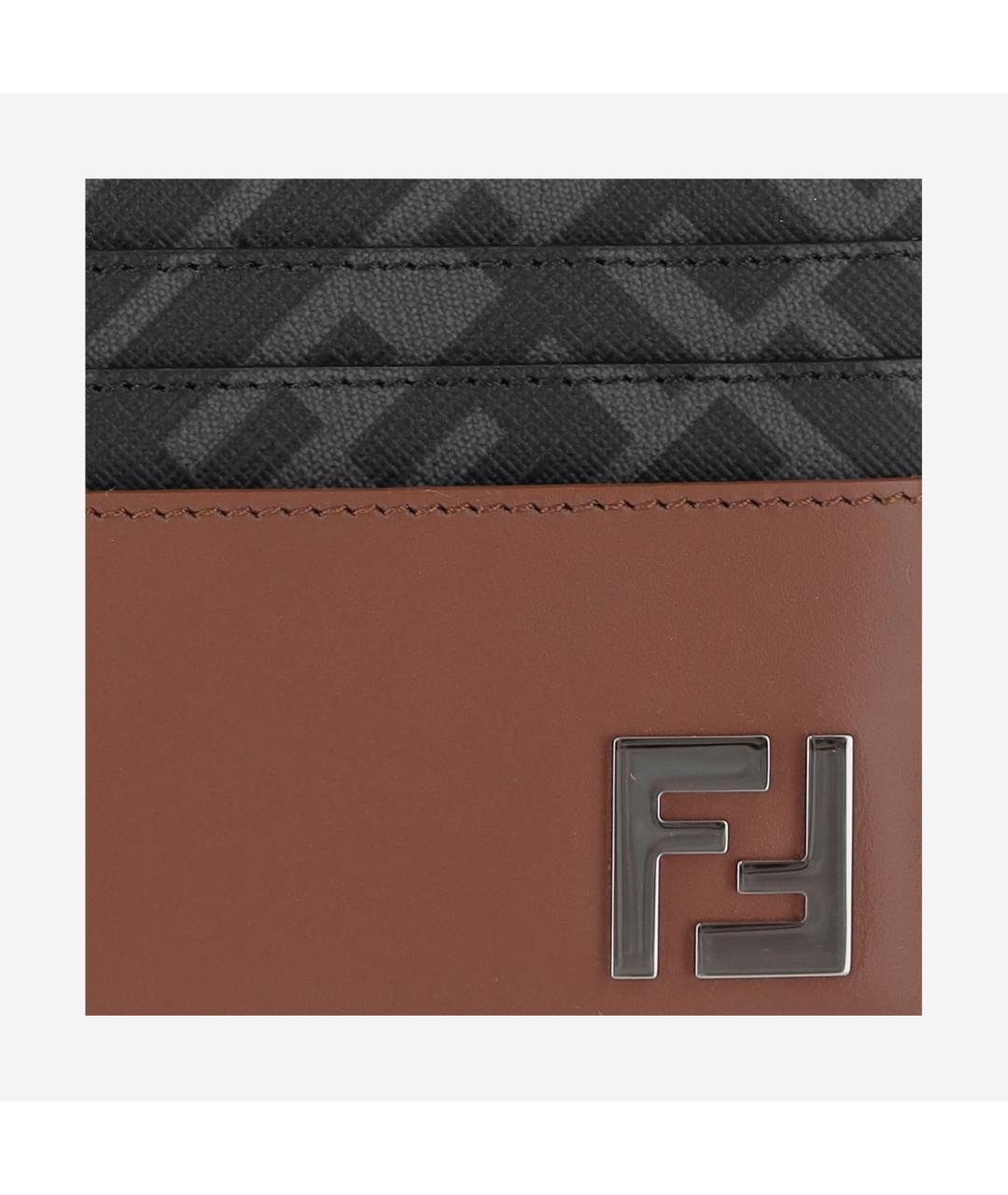 FENDI Коричневый кожаный кардхолдер, фото 3