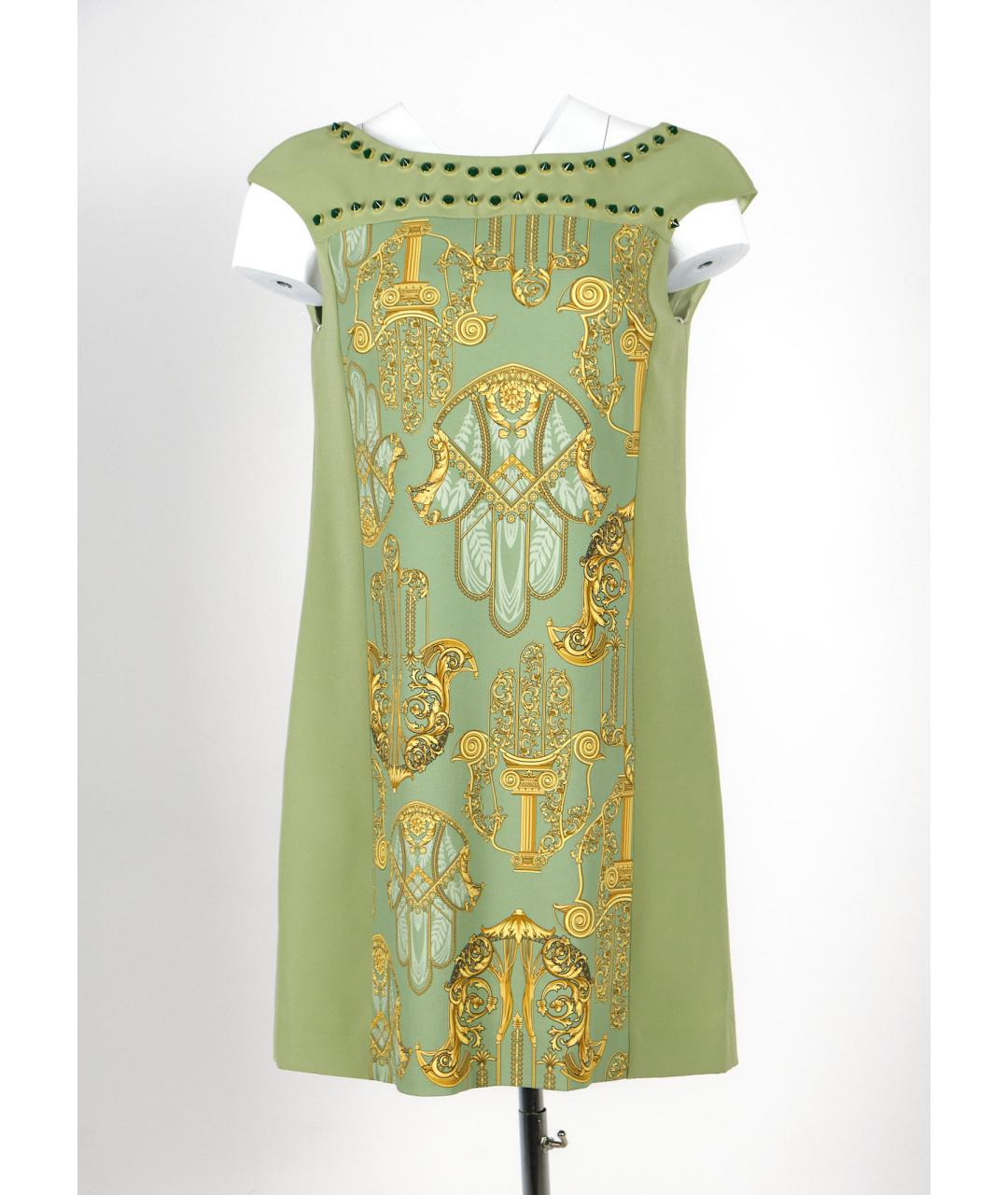 VERSACE Зеленые хлопковое коктейльное платье, фото 4