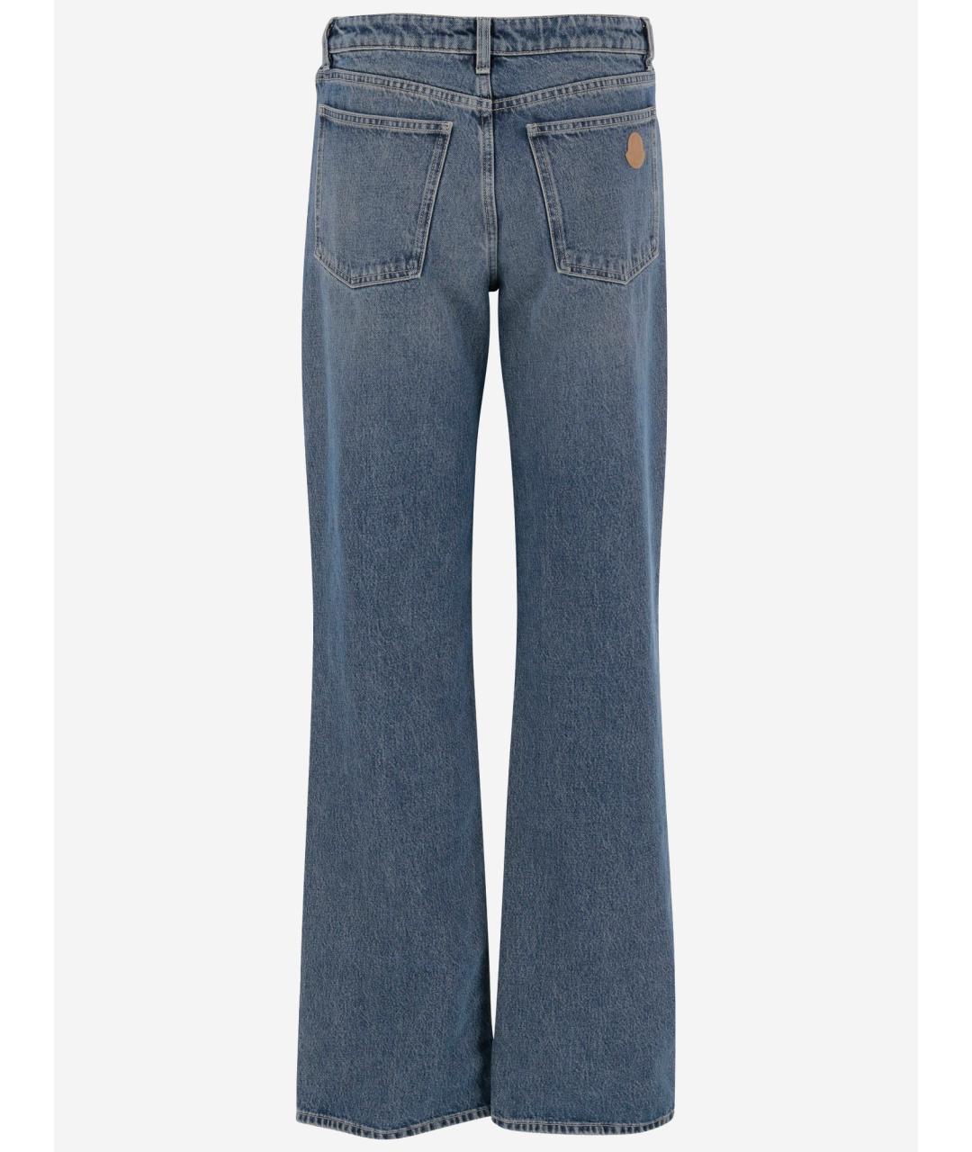 MONCLER Голубые хлопковые прямые джинсы, фото 2