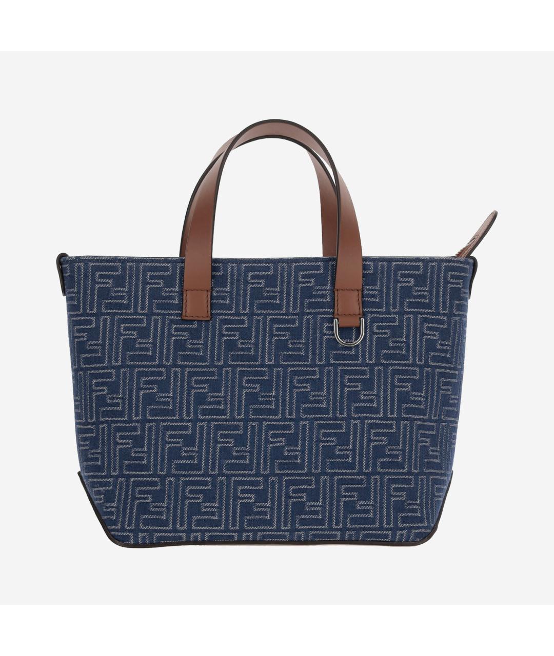 FENDI Синяя тканевая сумка тоут, фото 5