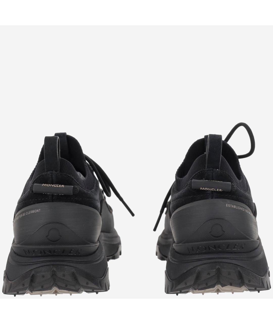 MONCLER Черные синтетические низкие кроссовки / кеды, фото 4