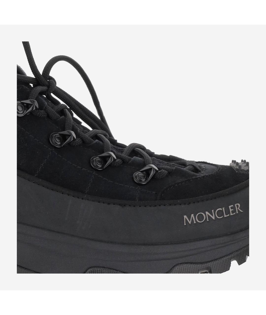 MONCLER Черные синтетические низкие кроссовки / кеды, фото 5