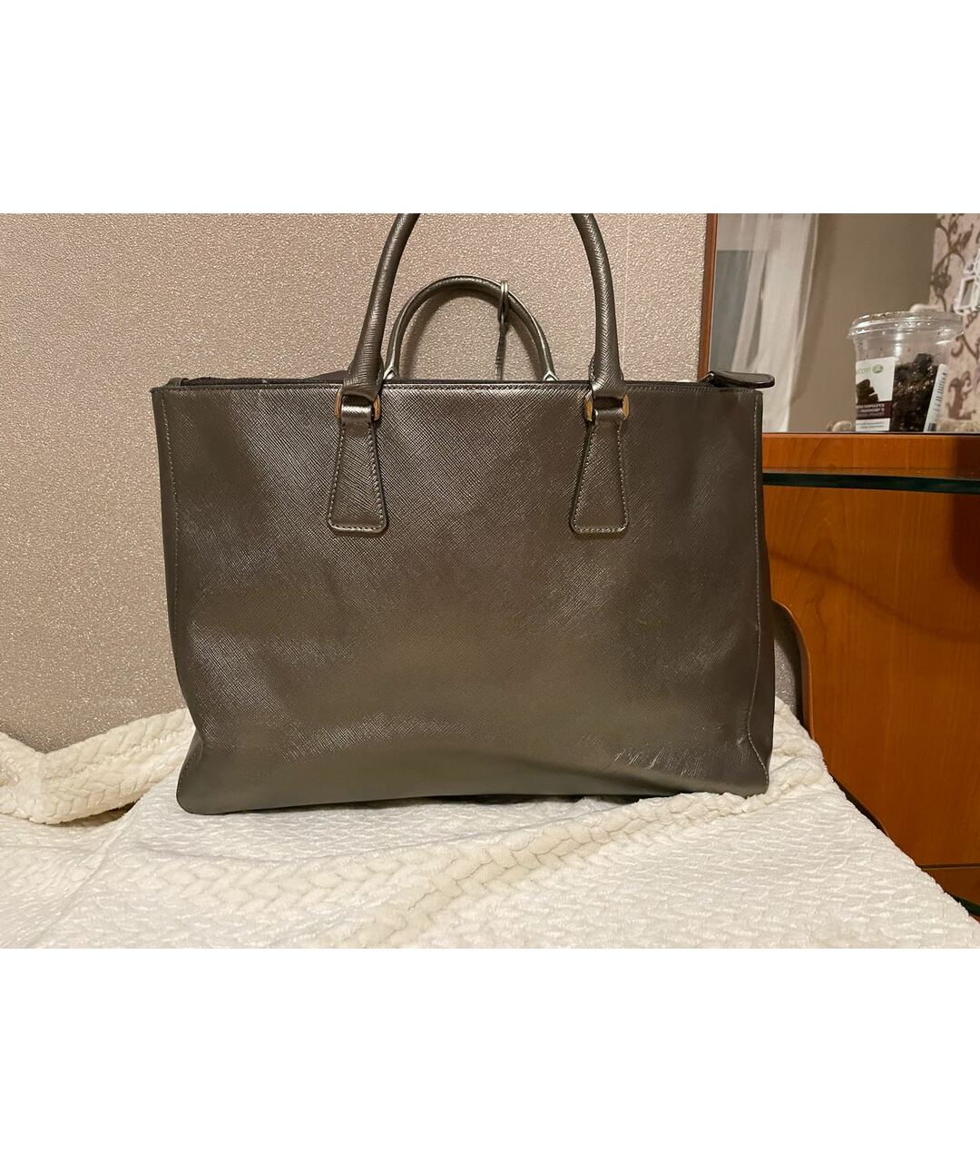 PRADA Коричневая кожаная сумка тоут, фото 2