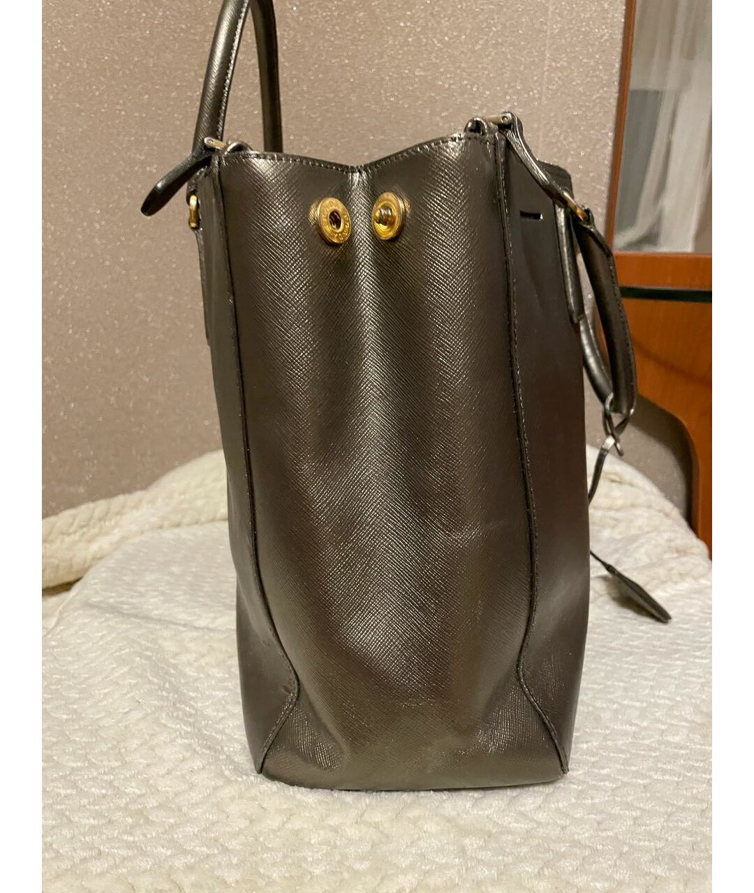 PRADA Коричневая кожаная сумка тоут, фото 4