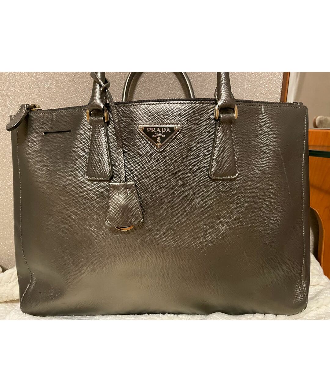 PRADA Коричневая кожаная сумка тоут, фото 3