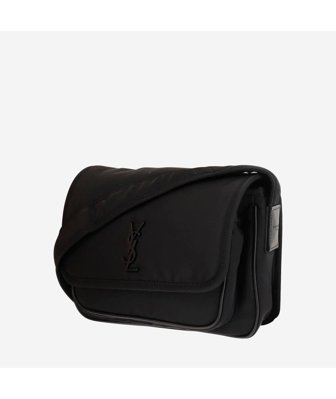 SAINT LAURENT Черная синтетическая сумка на плечо, фото 2