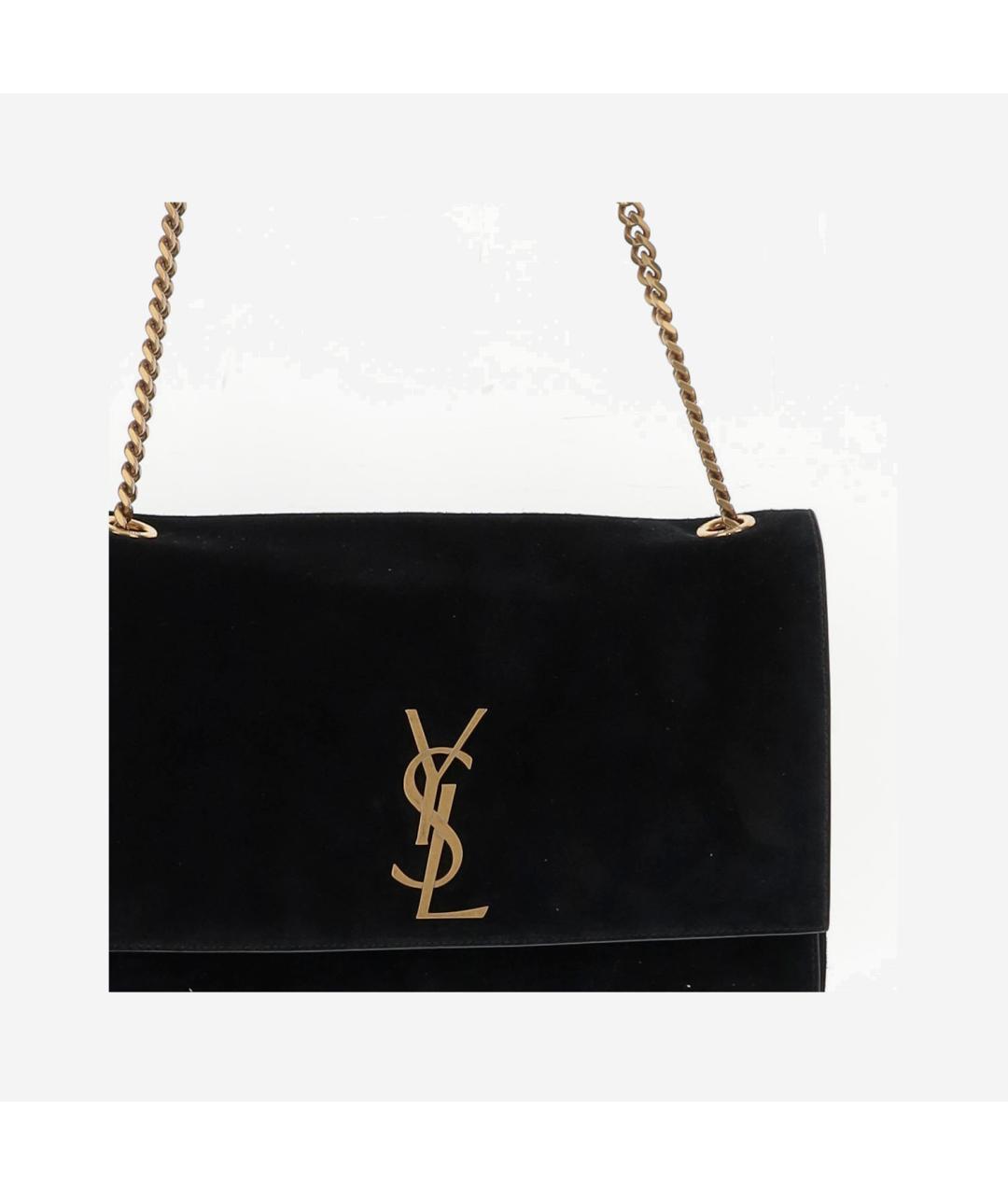 SAINT LAURENT Черная кожаная сумка через плечо, фото 4