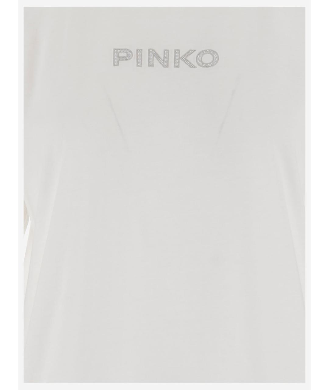 PINKO Белая хлопковая футболка, фото 3