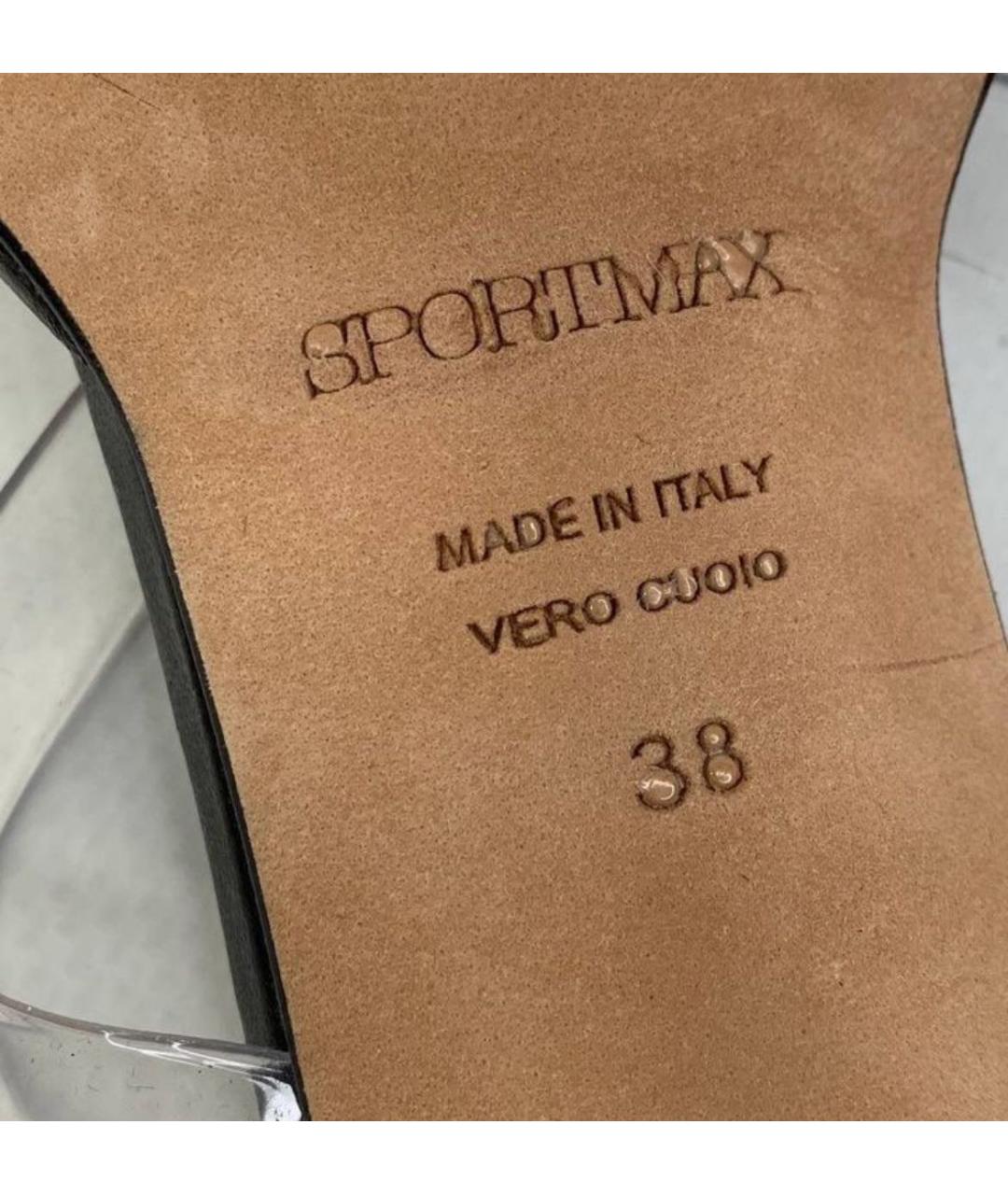 SPORTMAX Черные босоножки, фото 6