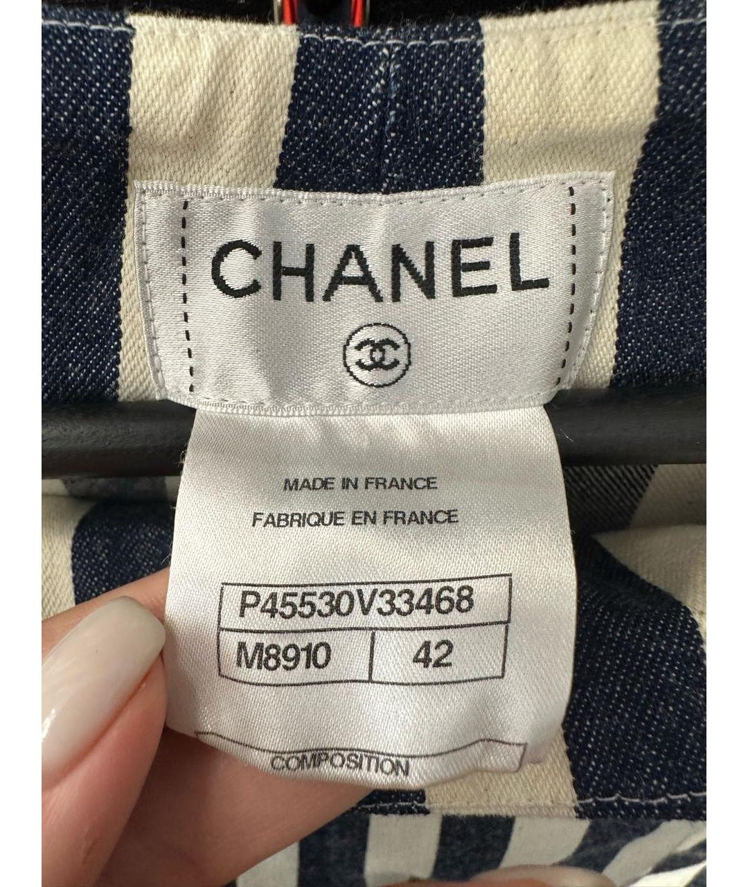 CHANEL Белые хлопковые брюки широкие, фото 3