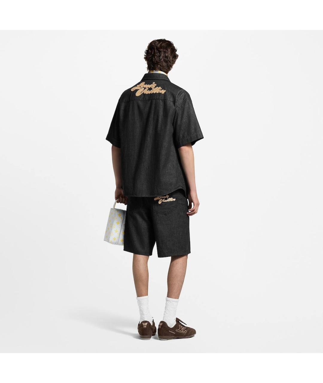 LOUIS VUITTON Черные хлопковые шорты, фото 4