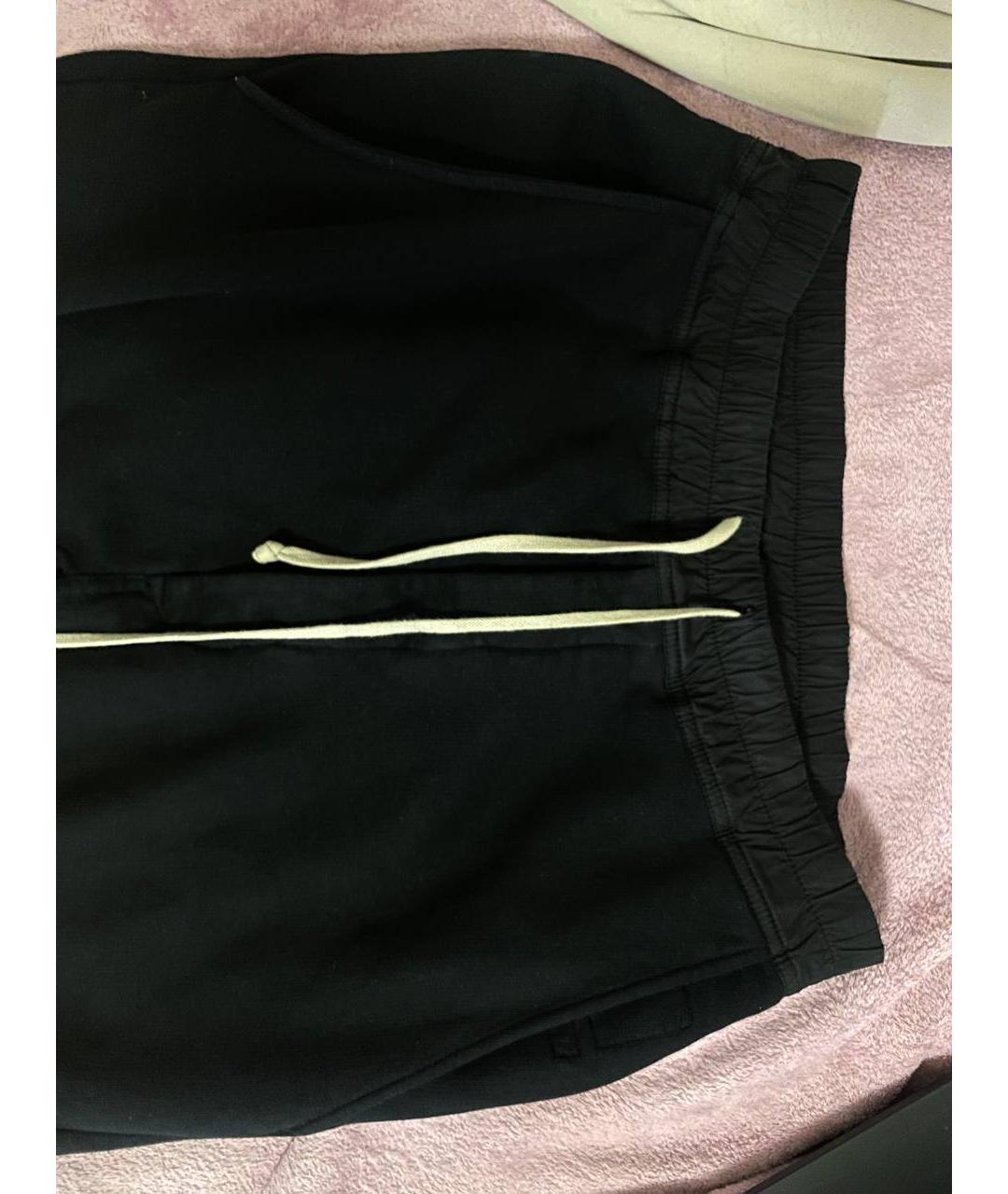 RICK OWENS Черные хлопковые повседневные брюки, фото 2