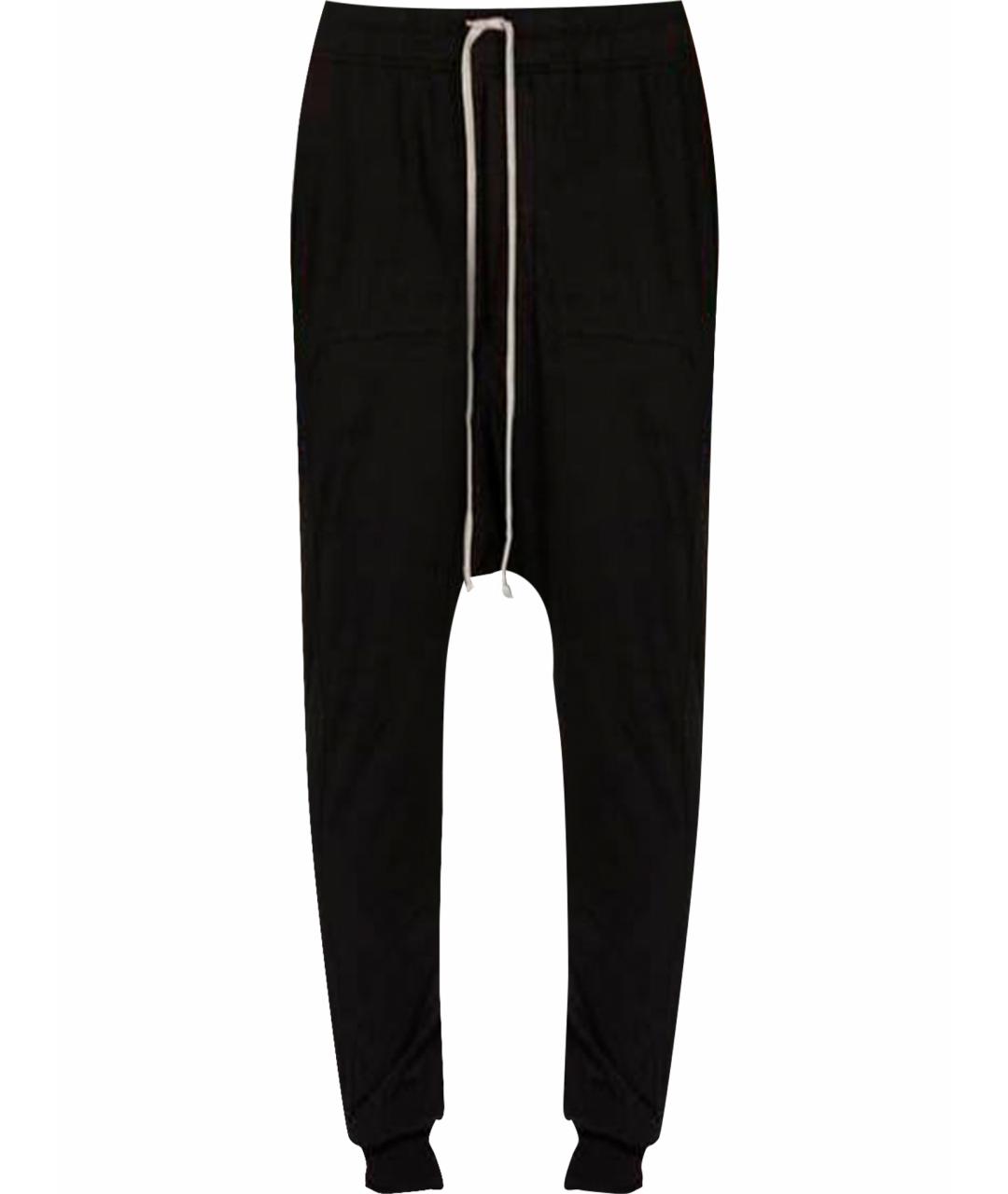 RICK OWENS Черные хлопковые повседневные брюки, фото 1