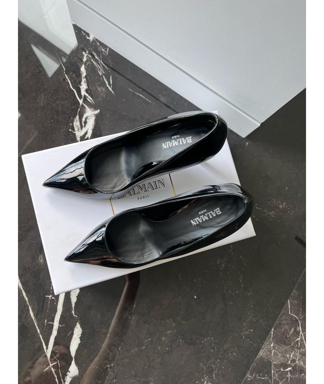 BALMAIN Черные туфли из лакированной кожи, фото 3