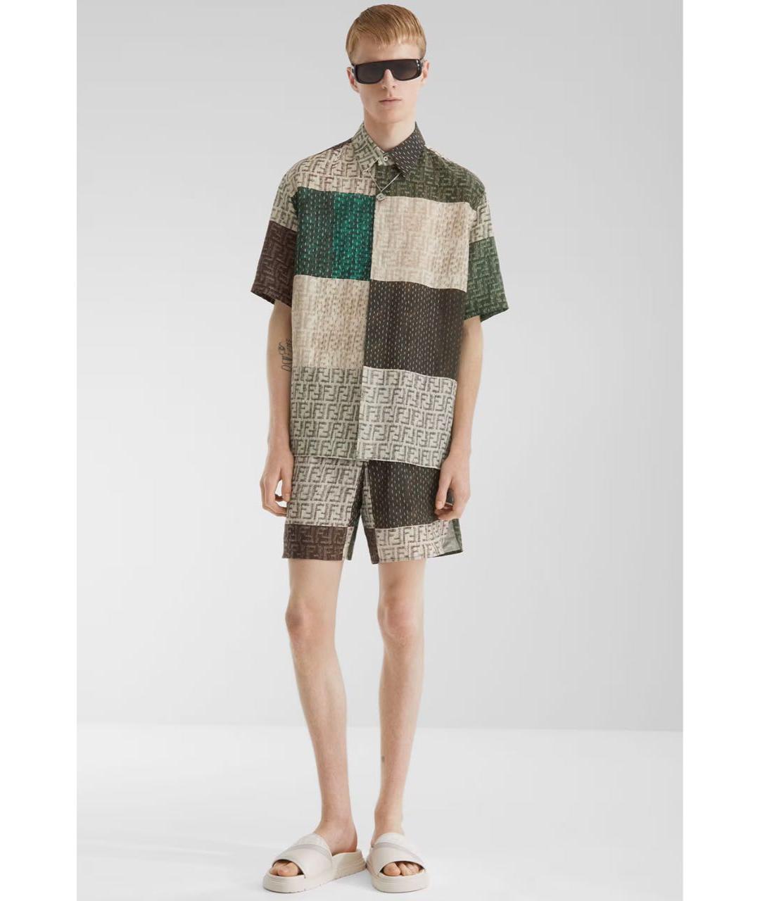 FENDI Мульти льняная кэжуал рубашка, фото 7
