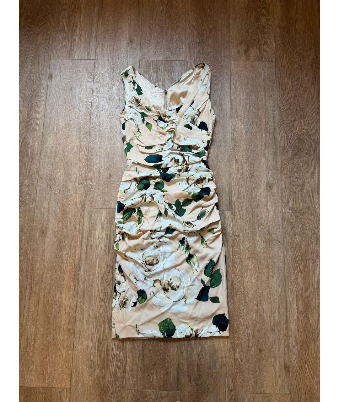 DOLCE&GABBANA Мульти шелковое повседневное платье, фото 5