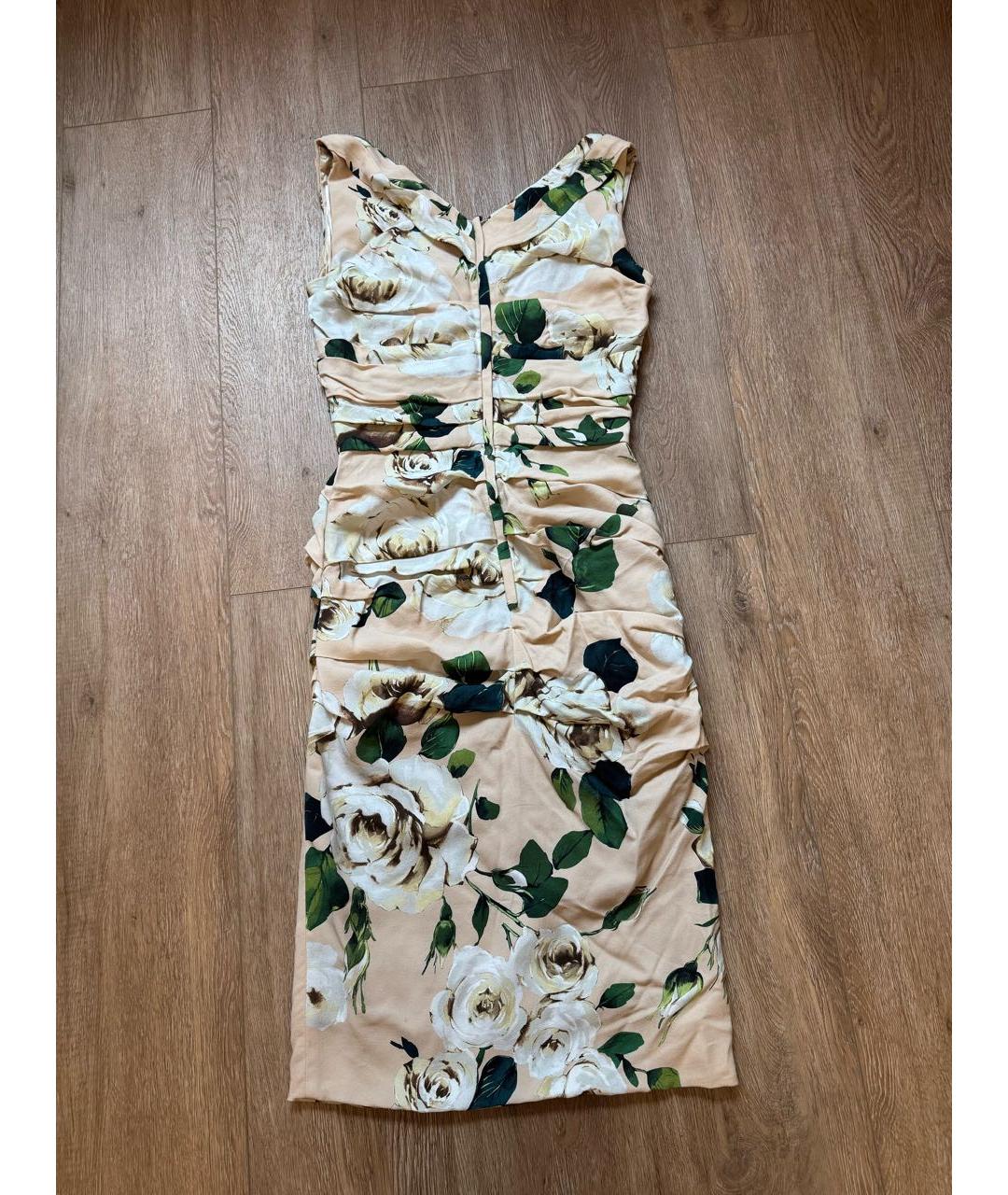 DOLCE&GABBANA Мульти шелковое повседневное платье, фото 2