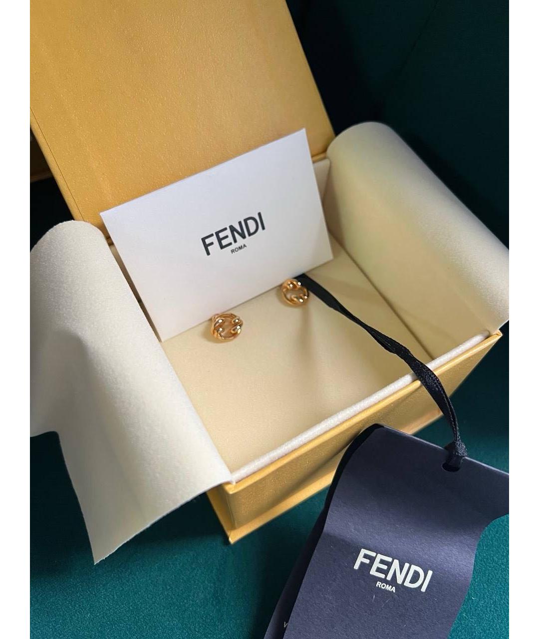 FENDI Золотые серьги, фото 2