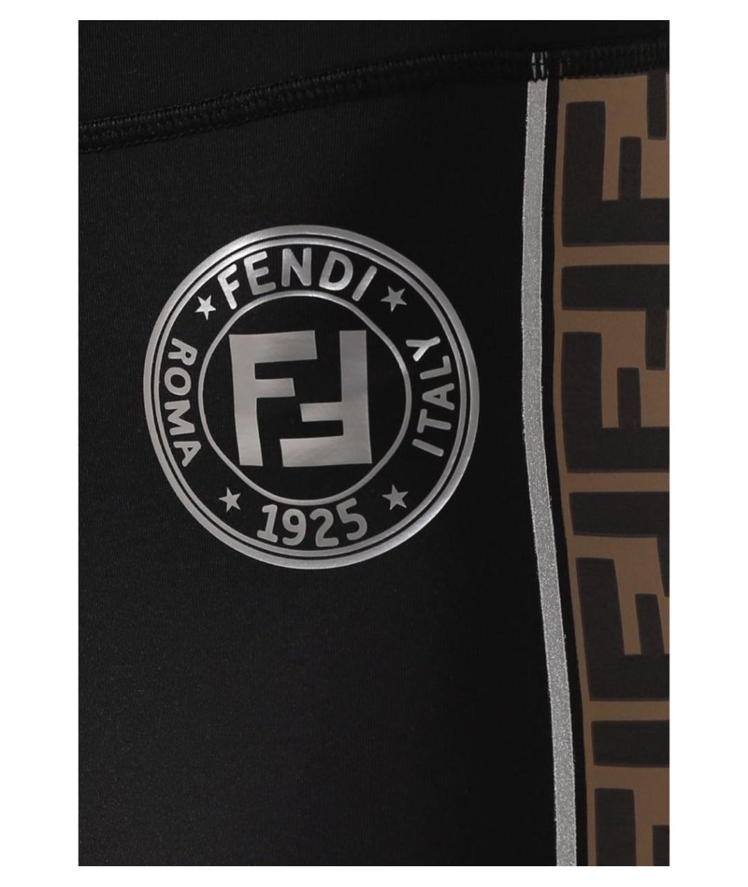 FENDI Черные полиамидовые спортивные брюки и шорты, фото 5