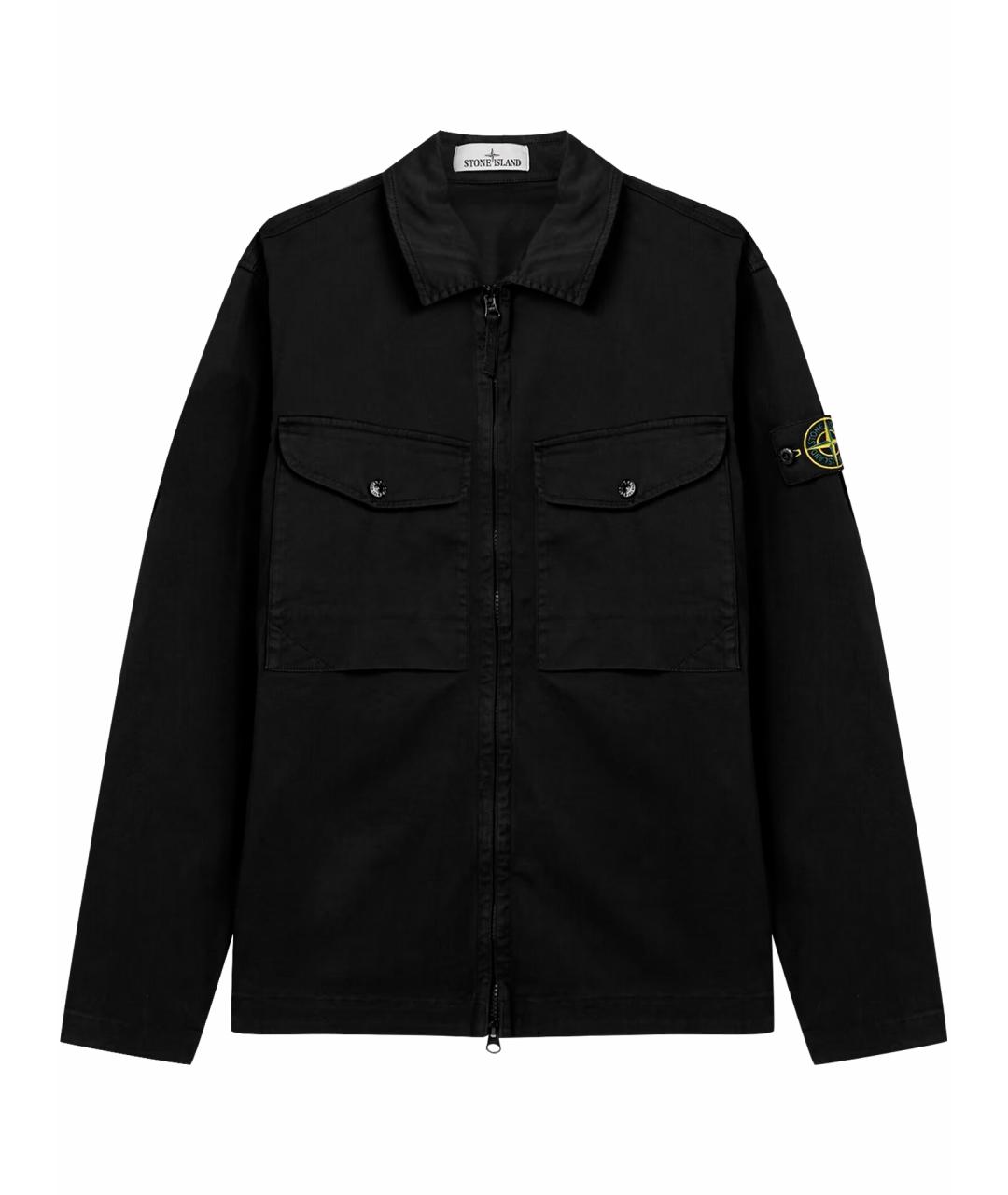 STONE ISLAND Черная хлопковая кэжуал рубашка, фото 1