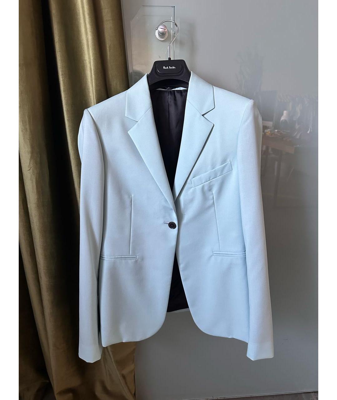 PAUL SMITH Бирюзовый шерстяной костюм с брюками, фото 8
