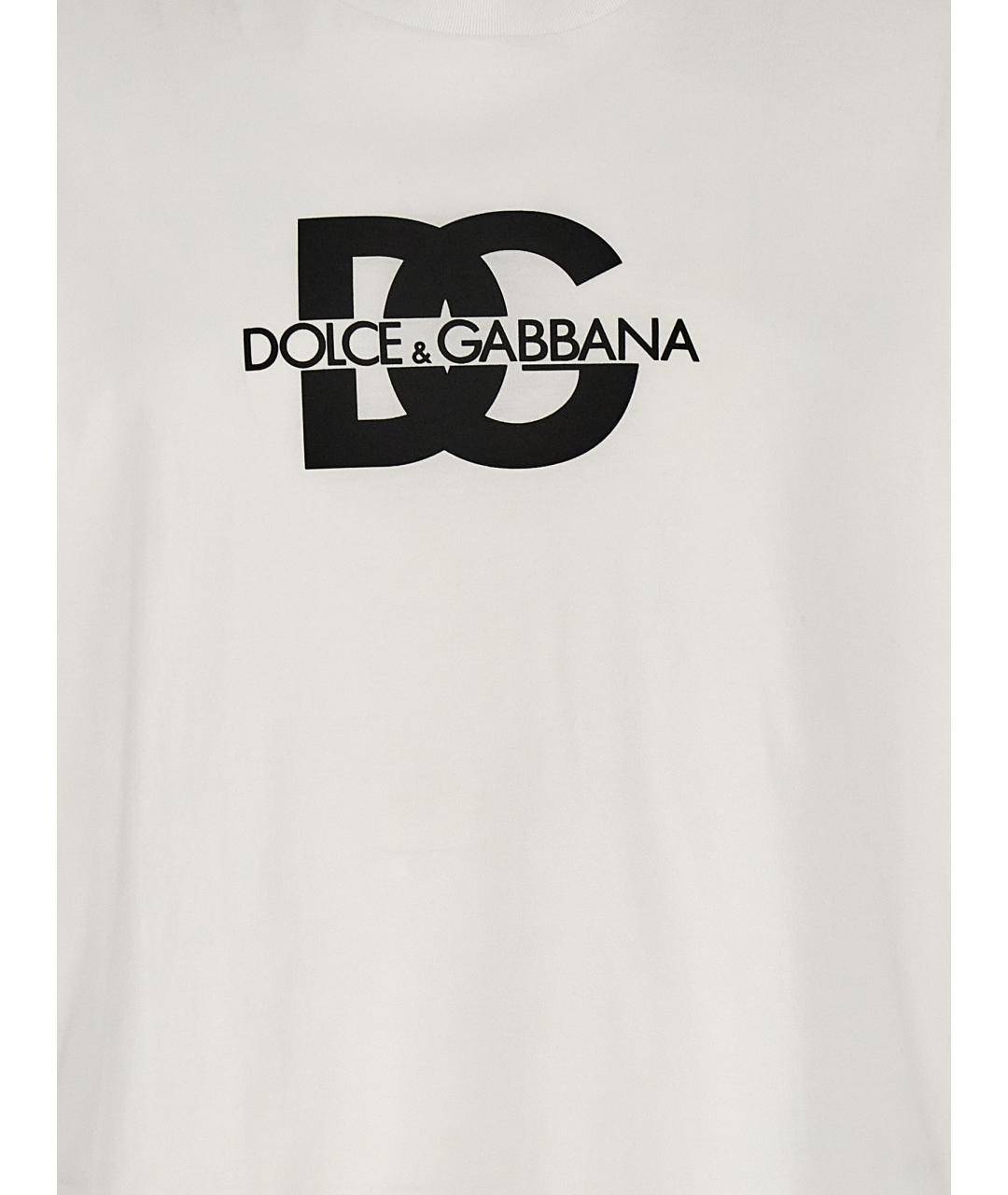 DOLCE&GABBANA Белая хлопковая футболка, фото 4