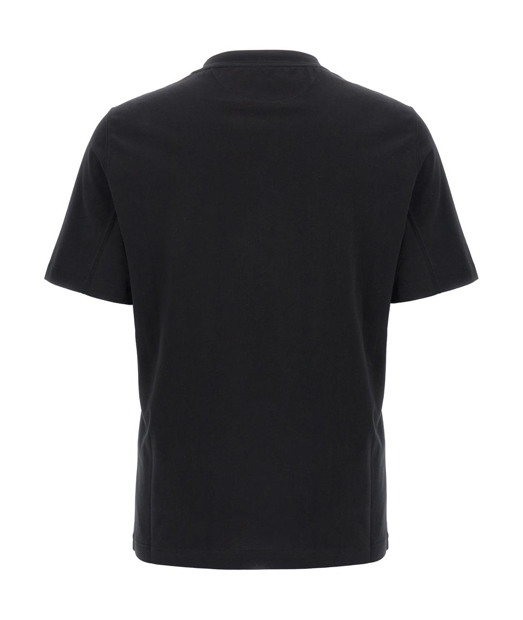 BRUNELLO CUCINELLI Черная хлопковая футболка, фото 2