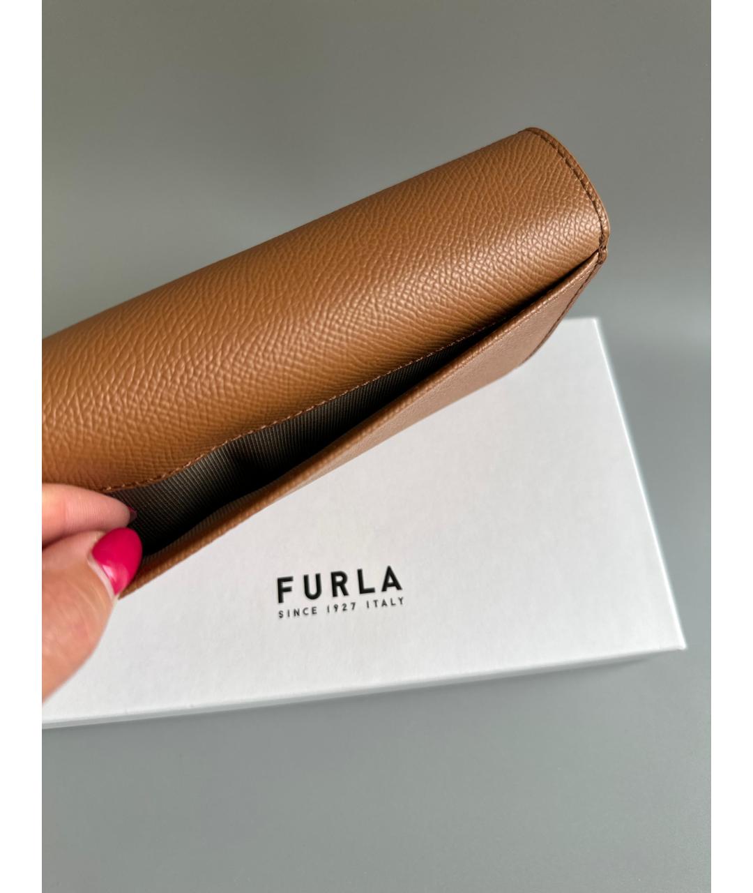 FURLA Коричневый кожаный кошелек, фото 6
