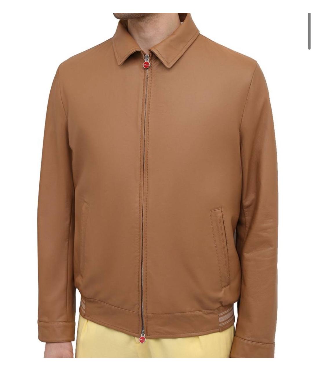 KITON Коричневая кожаная куртка, фото 4