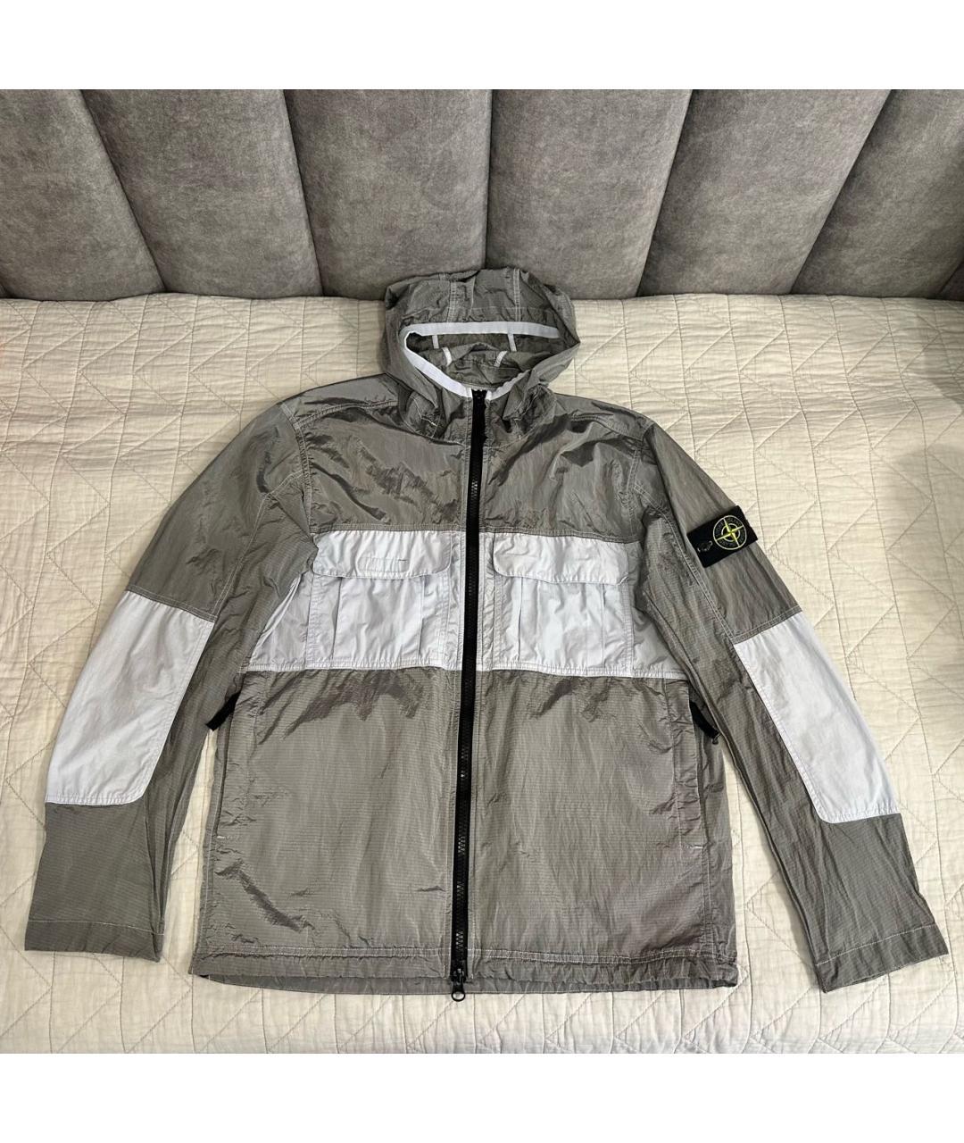STONE ISLAND Серая полиамидовая куртка, фото 2