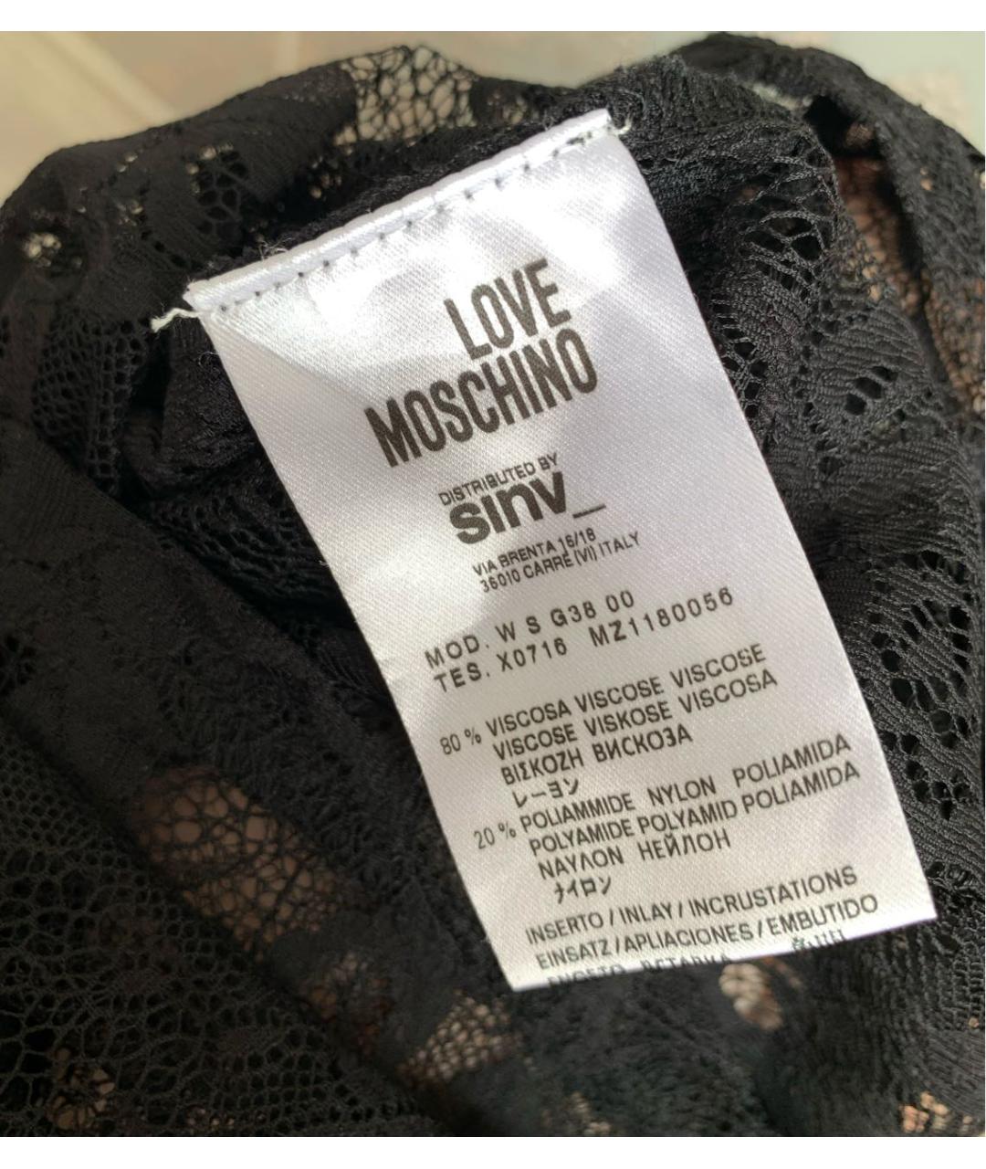 LOVE MOSCHINO Черная вискозная футболка, фото 5