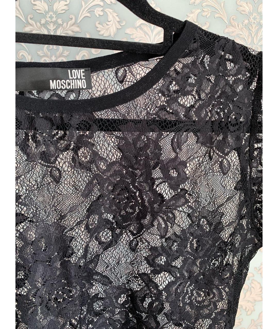 LOVE MOSCHINO Черная вискозная футболка, фото 4