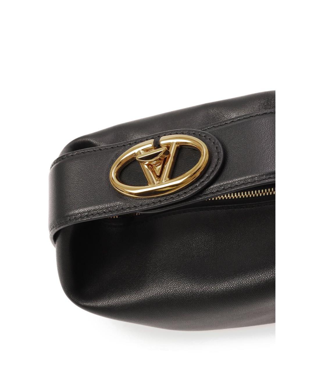 VALENTINO Черная кожаная сумка с короткими ручками, фото 2