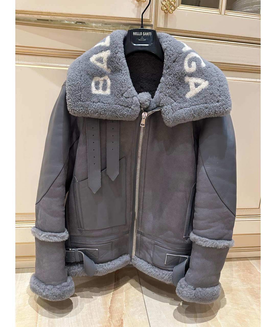 BALENCIAGA Серая меховая дубленка, фото 6