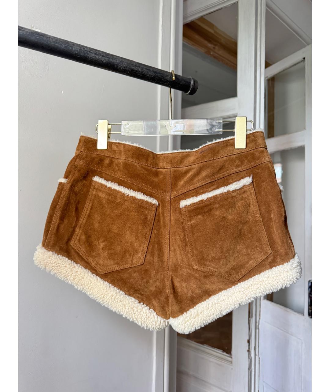 SAINT LAURENT Коричневые шерстяные шорты, фото 2