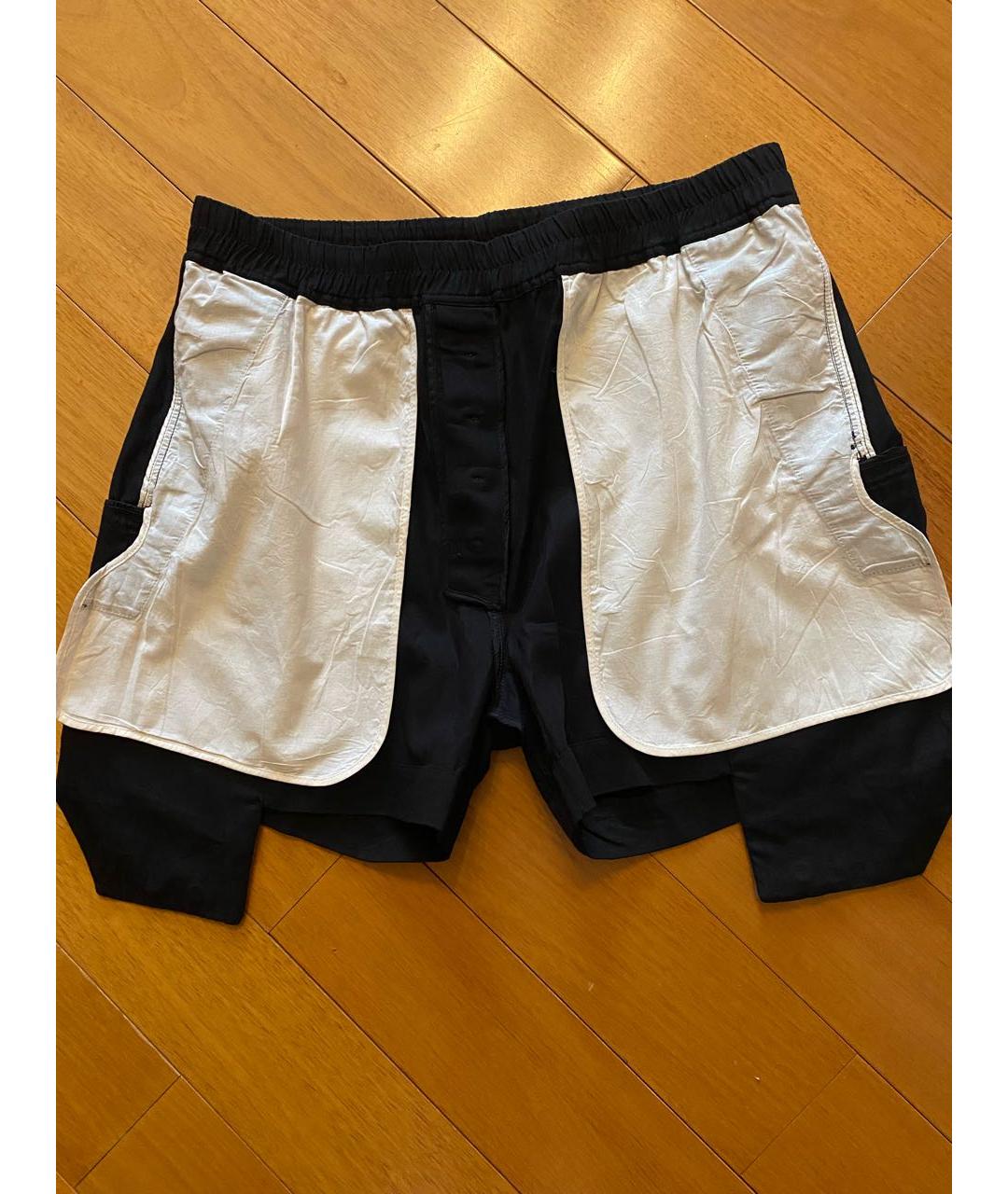 RICK OWENS Черные хлопковые шорты, фото 4