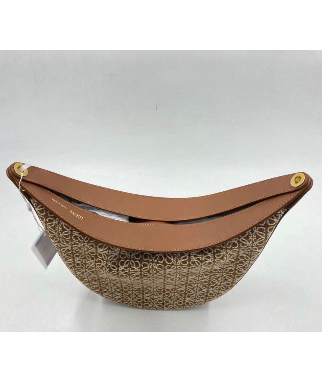 LOEWE Коричневая кожаная сумка через плечо, фото 3