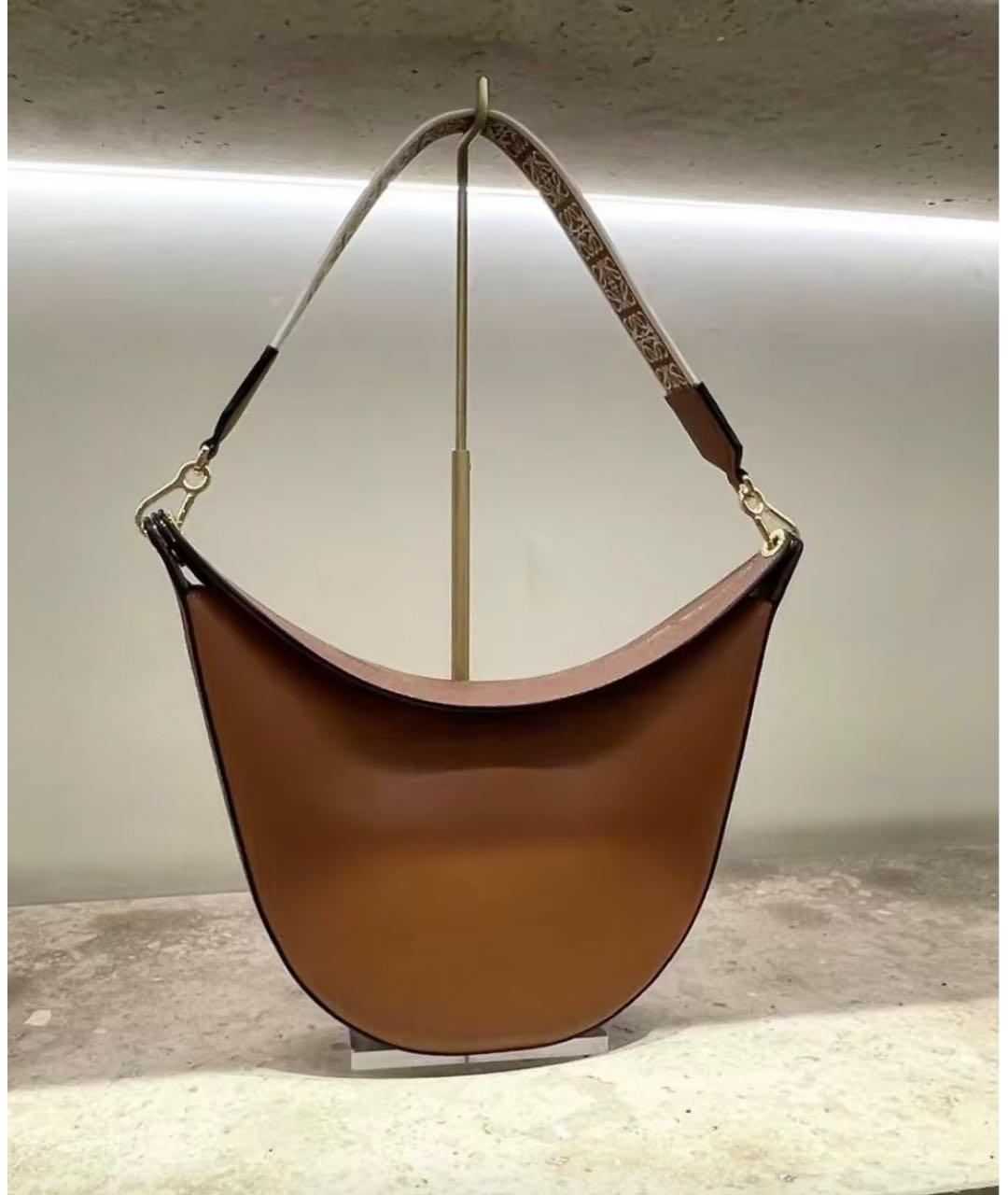 LOEWE Коричневая кожаная сумка через плечо, фото 2