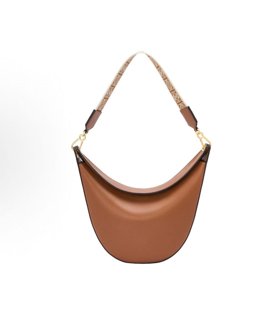 LOEWE Коричневая кожаная сумка через плечо, фото 4