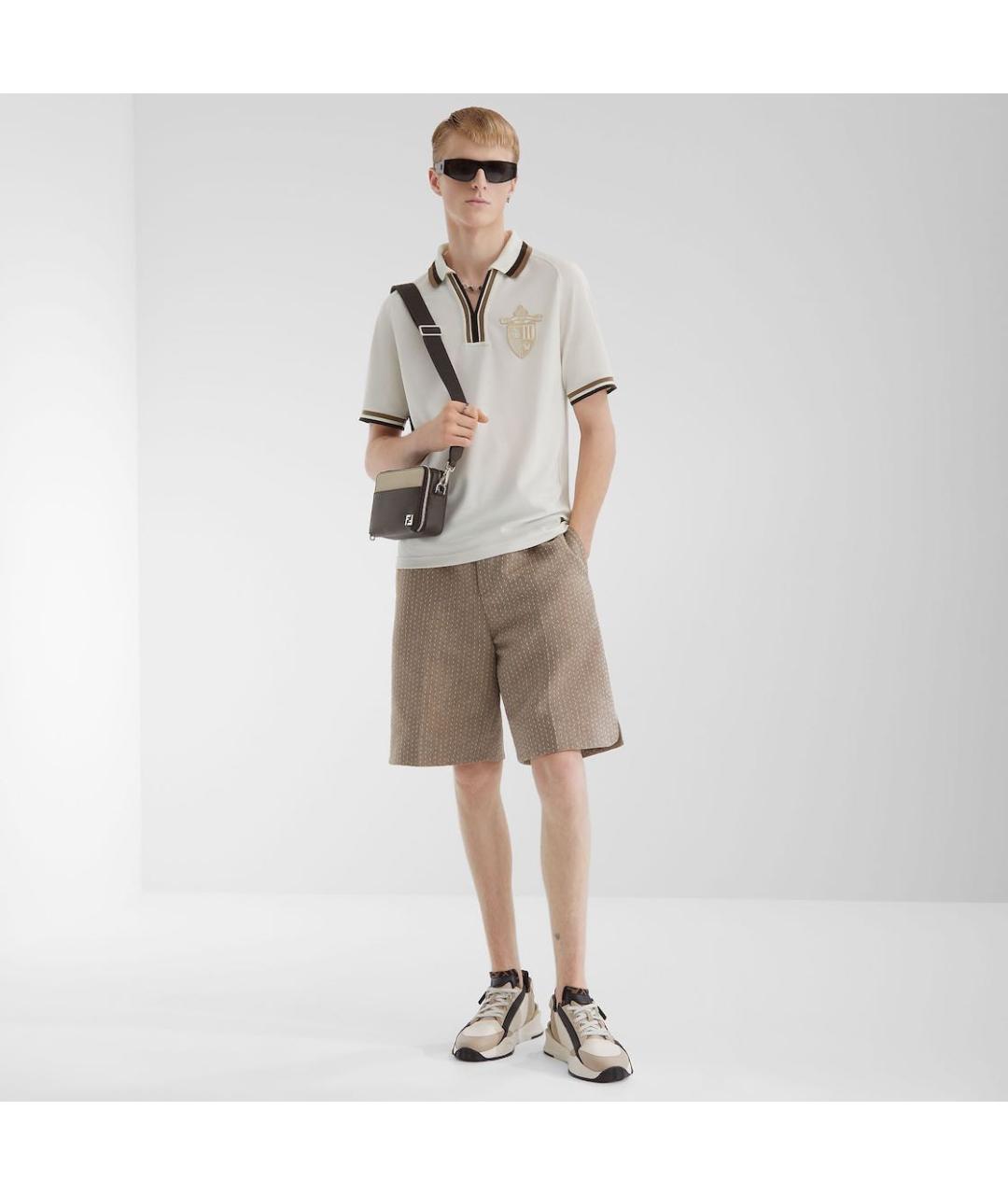 FENDI Бежевые шерстяные шорты, фото 6