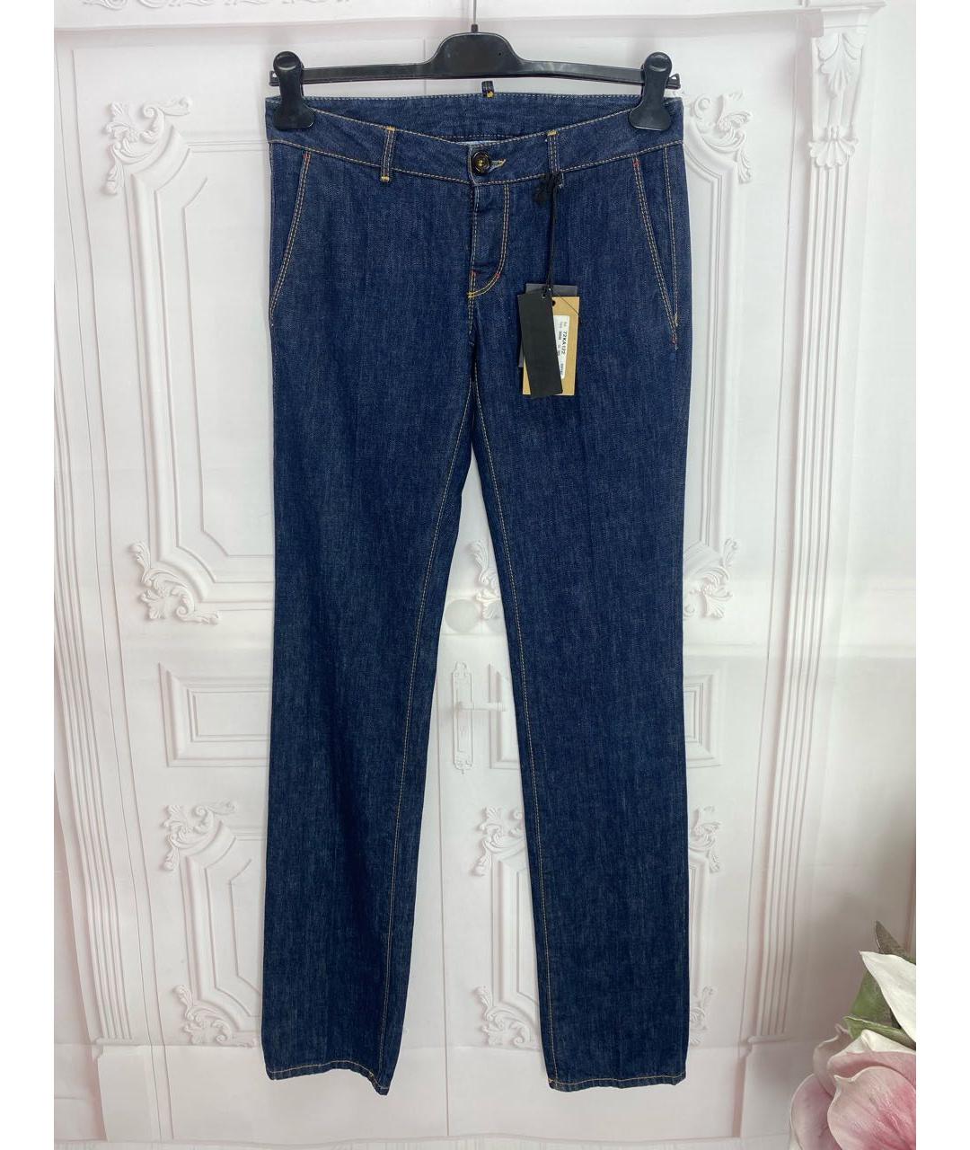 DSQUARED2 Темно-синие хлопковые прямые джинсы, фото 6