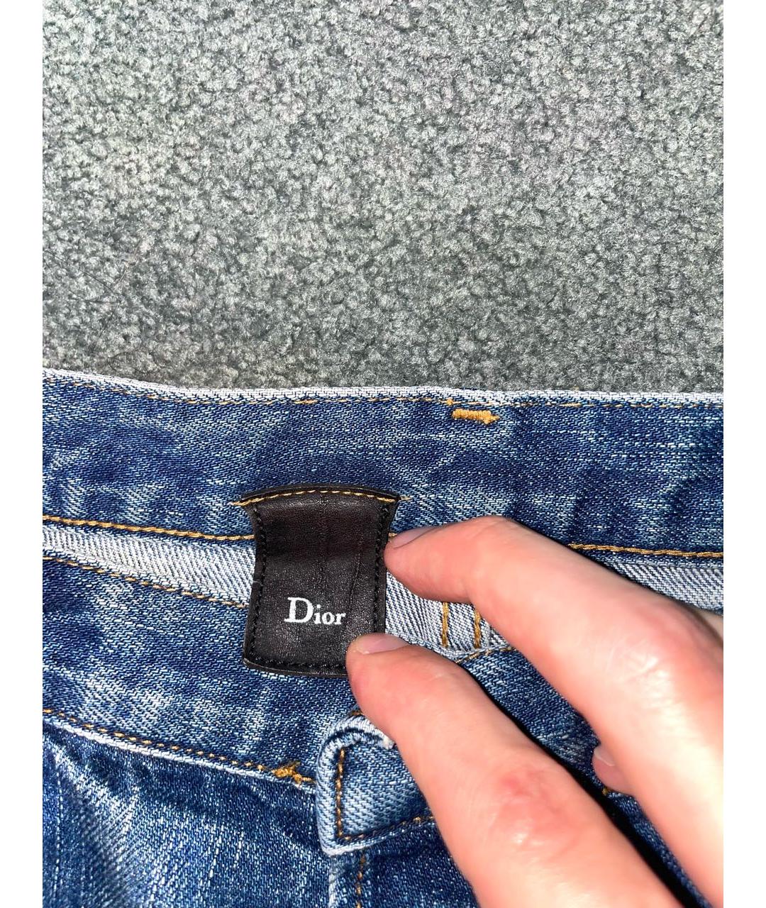 DIOR HOMME Синие хлопковые прямые джинсы, фото 6