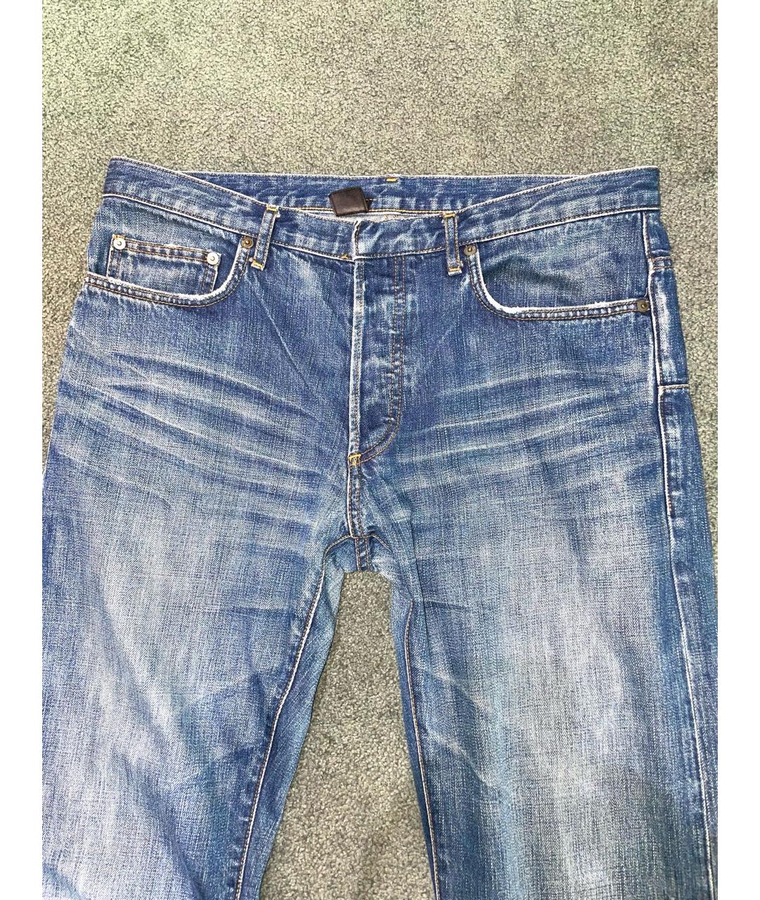 DIOR HOMME Синие хлопковые прямые джинсы, фото 3