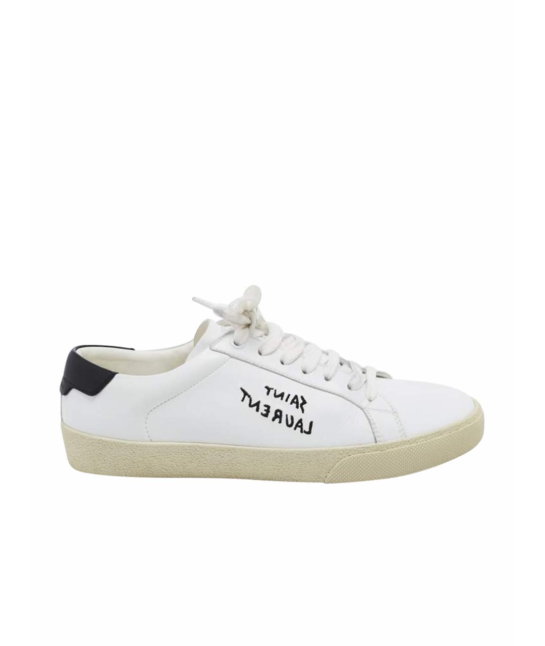 SAINT LAURENT Белые кожаные кеды, фото 1
