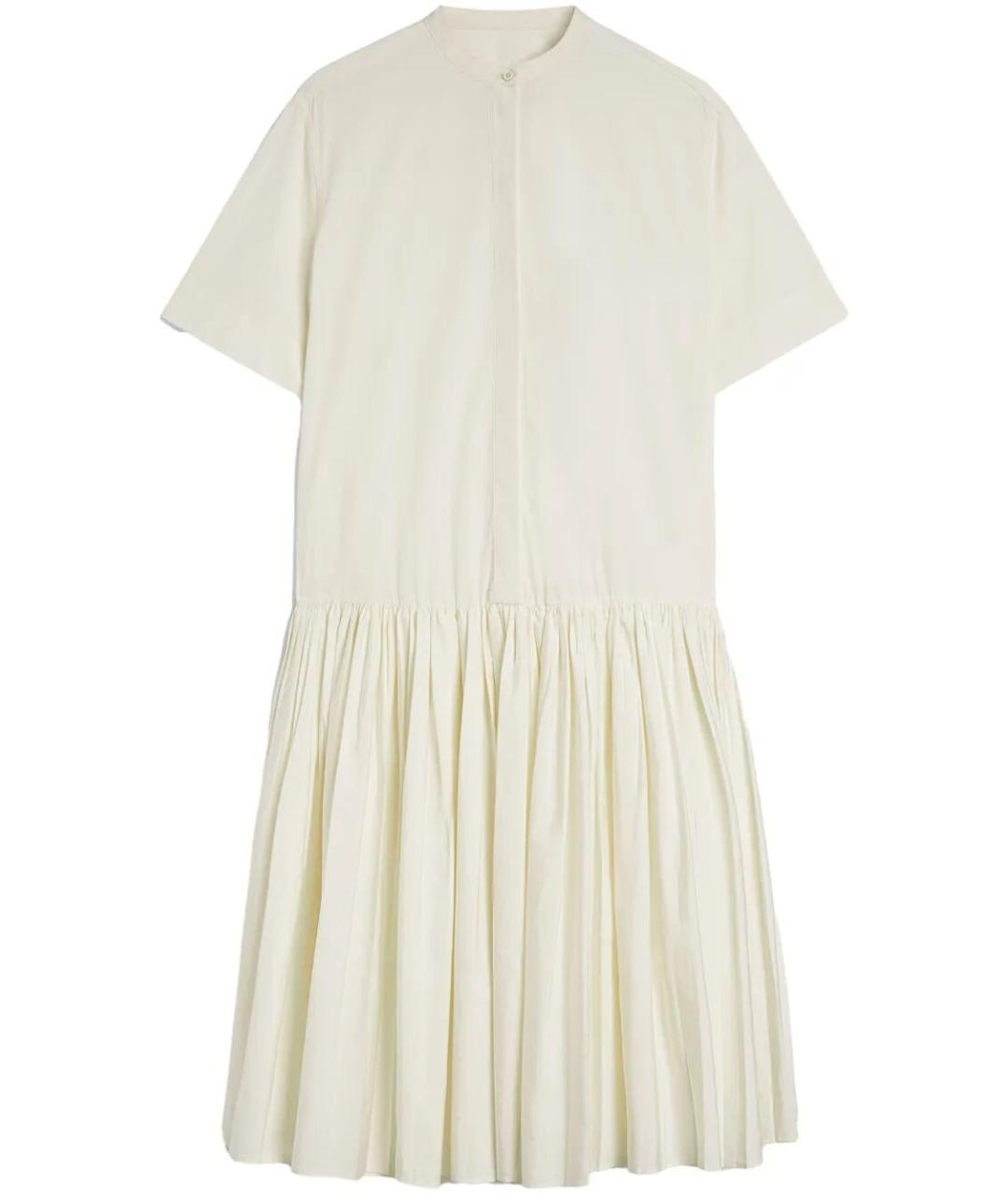 JIL SANDER Белое хлопковое повседневное платье, фото 1