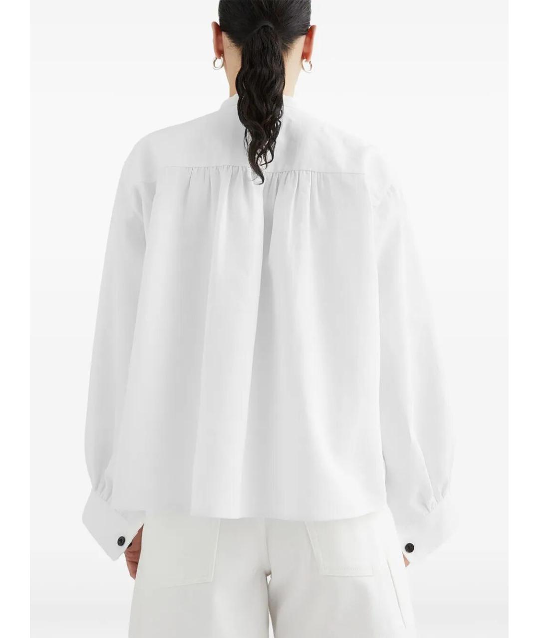 JIL SANDER Белая льняная блузы, фото 3