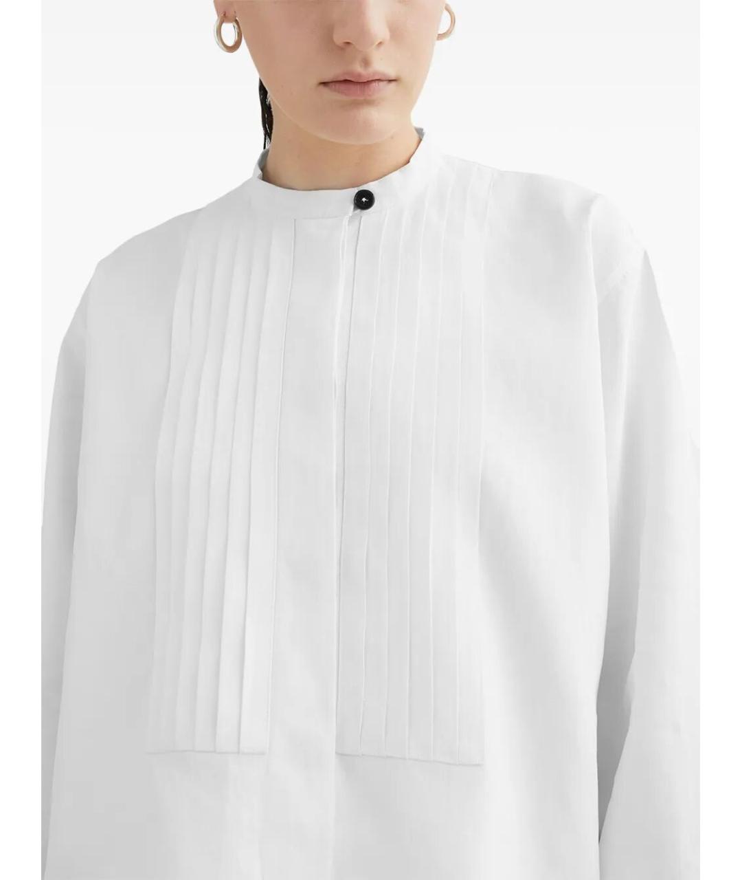 JIL SANDER Белая льняная блузы, фото 4