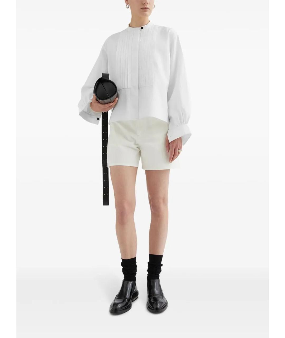 JIL SANDER Белая льняная блузы, фото 2
