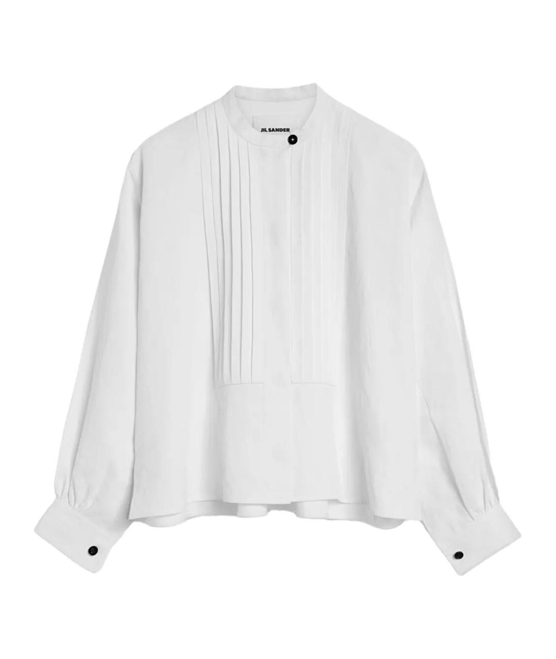 JIL SANDER Белая льняная блузы, фото 1